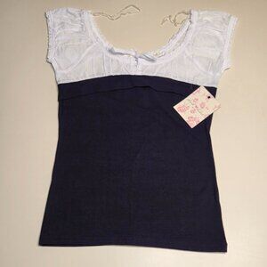 Derek Heart Black and White Blouse Top